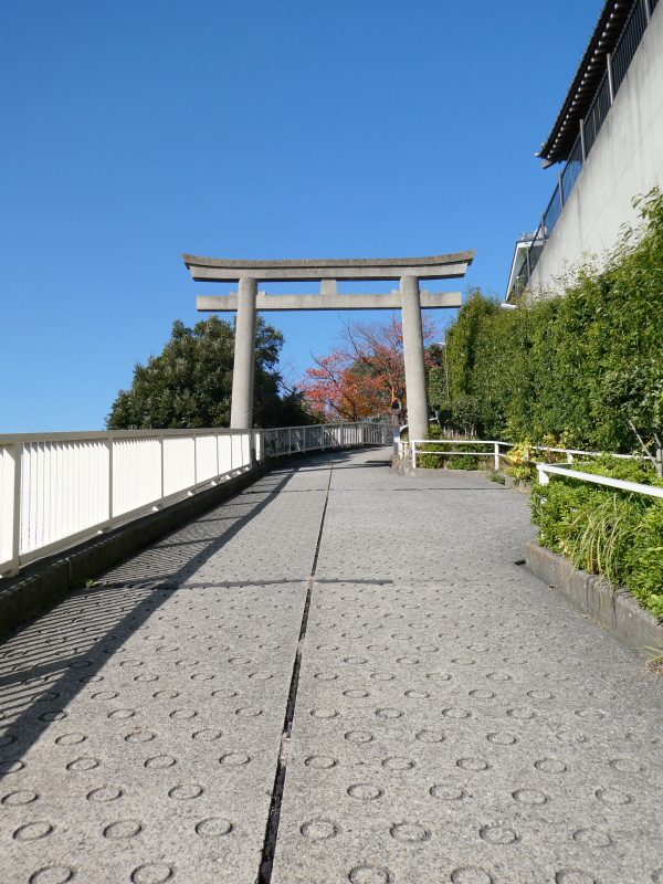北区赤羽八幡神社の裏参道と鳥居