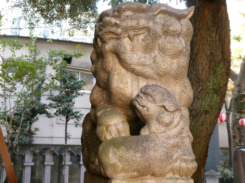 板橋区_熊野神社の社殿前の狛犬